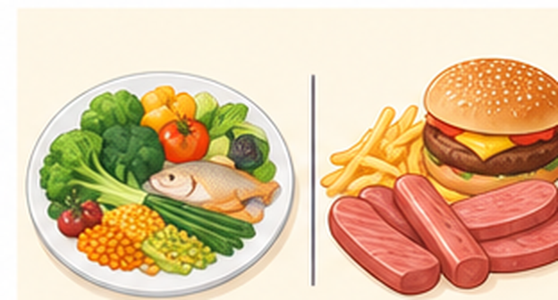 Illustration representing diet and lifestyle