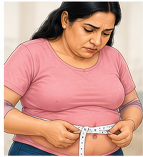 Illustration representing weight-related risk