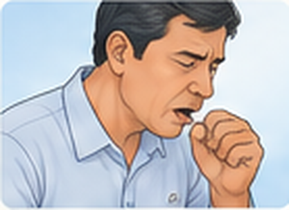 Illustration: persistent cough or hoarseness
