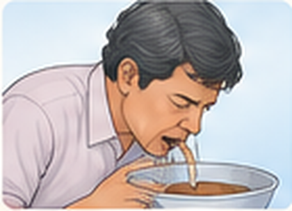 Illustration: regurgitation or vomiting
